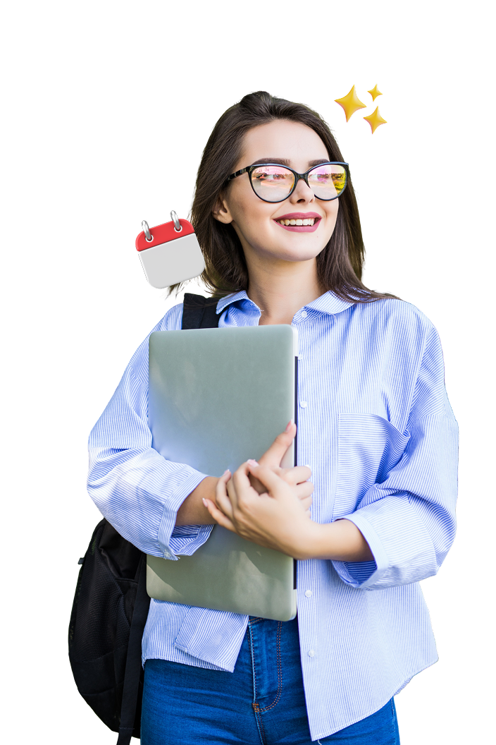 Estudiante con cronograma